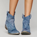 Women's Western Ankle Booties – Pointed Toe Low Heel Slip-On Boots