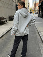 Women's Oversized Full-Zip Hoodie – Relaxed Hooded Sweatshirt Jacket