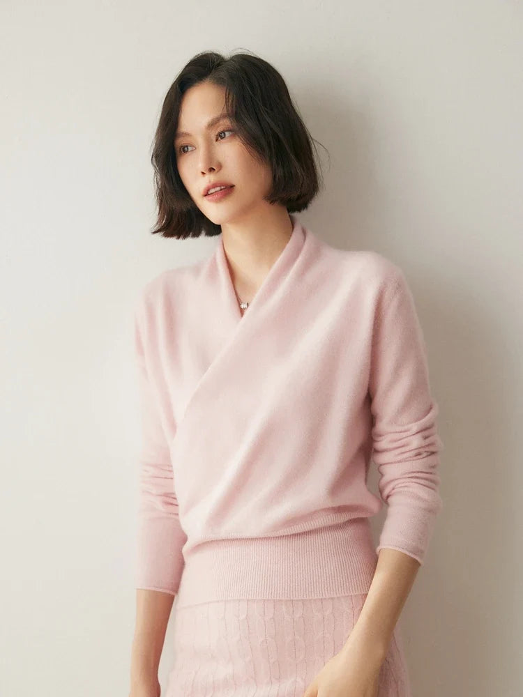 Beatrix | Women Crossover Collar Knit Sweater