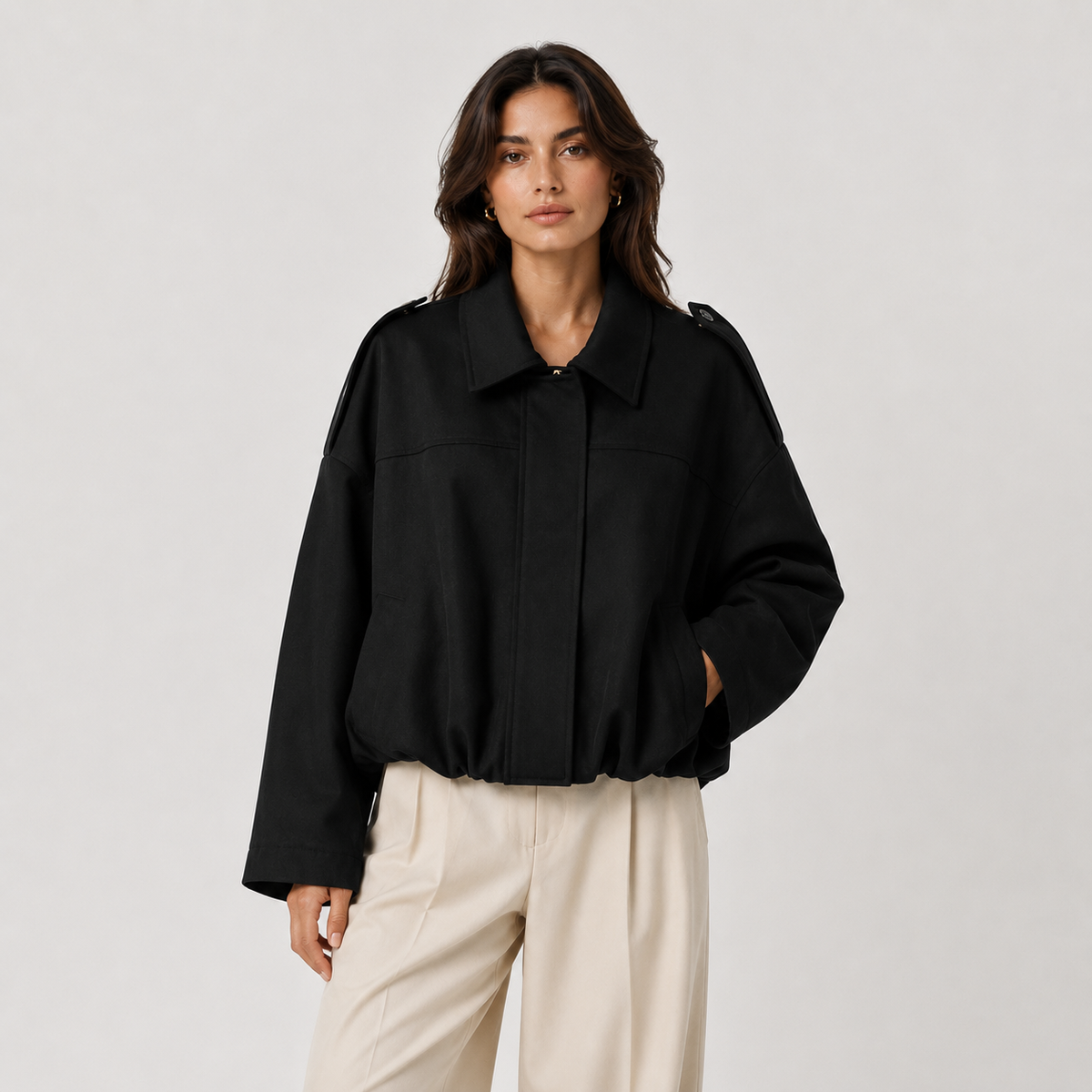 Women's Relaxed Fit Jacket Timeless Refined Outerwear