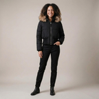 Short Hooded Puffer Jacket – Womens Cropped Winter Parka with Plush Hood