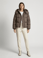 Women's Short Hooded Puffer Jacket – Oversized Padded Winter Coat