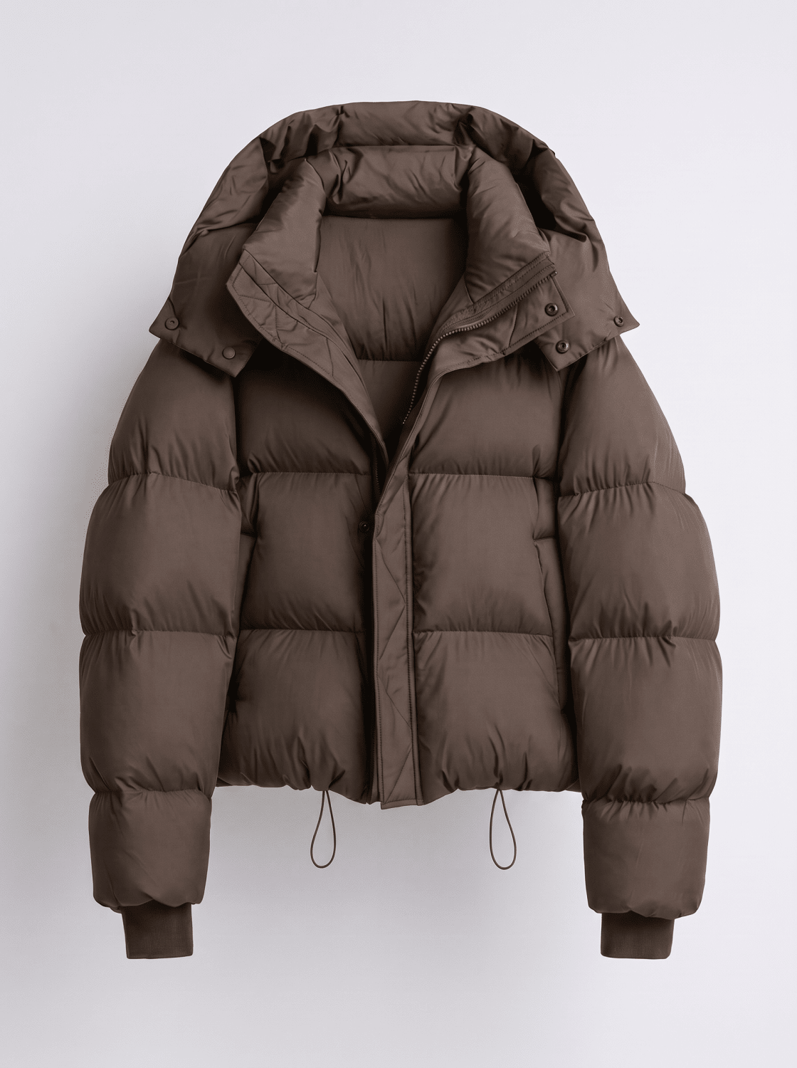 Women's Short Hooded Puffer Jacket – Oversized Padded Winter Coat