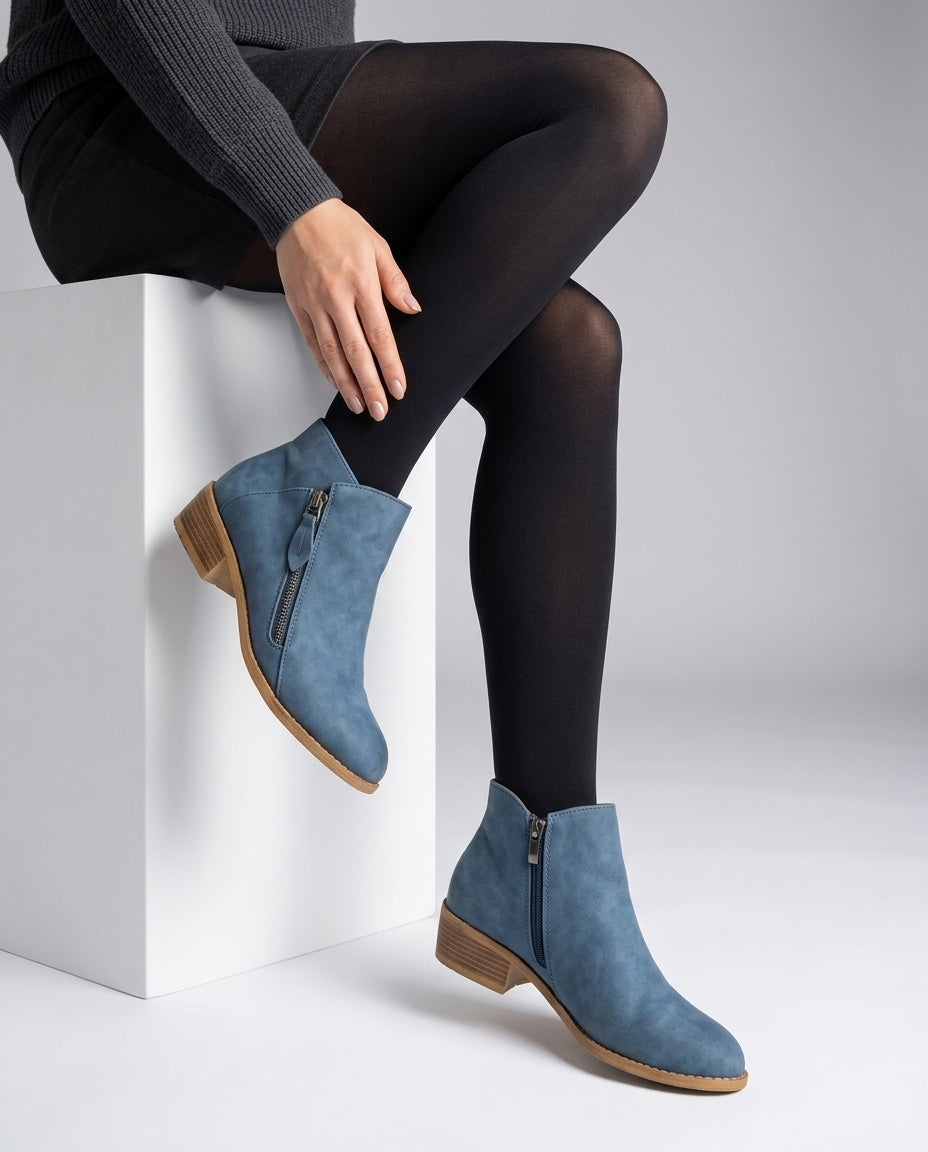 Women's Block Heel Ankle Boots – Low Heel Everyday Booties in 5 Colors