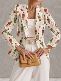 Serena | Women Nutcracker Print Single Button Blazer