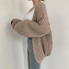 Women's Oversized Chunky Knit Cardigan – Open Front Long Sleeve Sweater