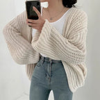 Women's Oversized Chunky Knit Cardigan – Open Front Long Sleeve Sweater