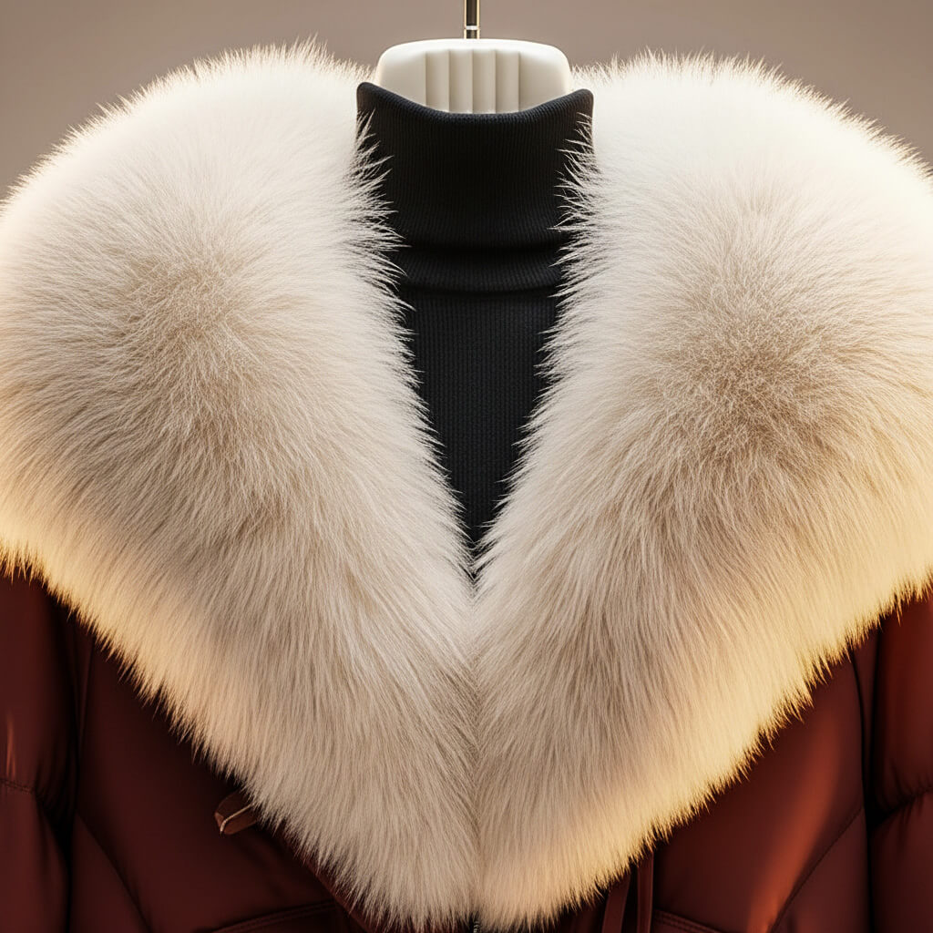 Women's Glossy Puffer Jacket with Faux Fur Collar – Oversized Drawstring Winter Coat