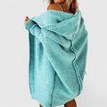 Women's Oversized Hooded Longline Cardigan – Soft Draped Knit Layer