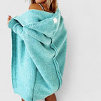 Women's Oversized Hooded Longline Cardigan – Soft Draped Knit Layer