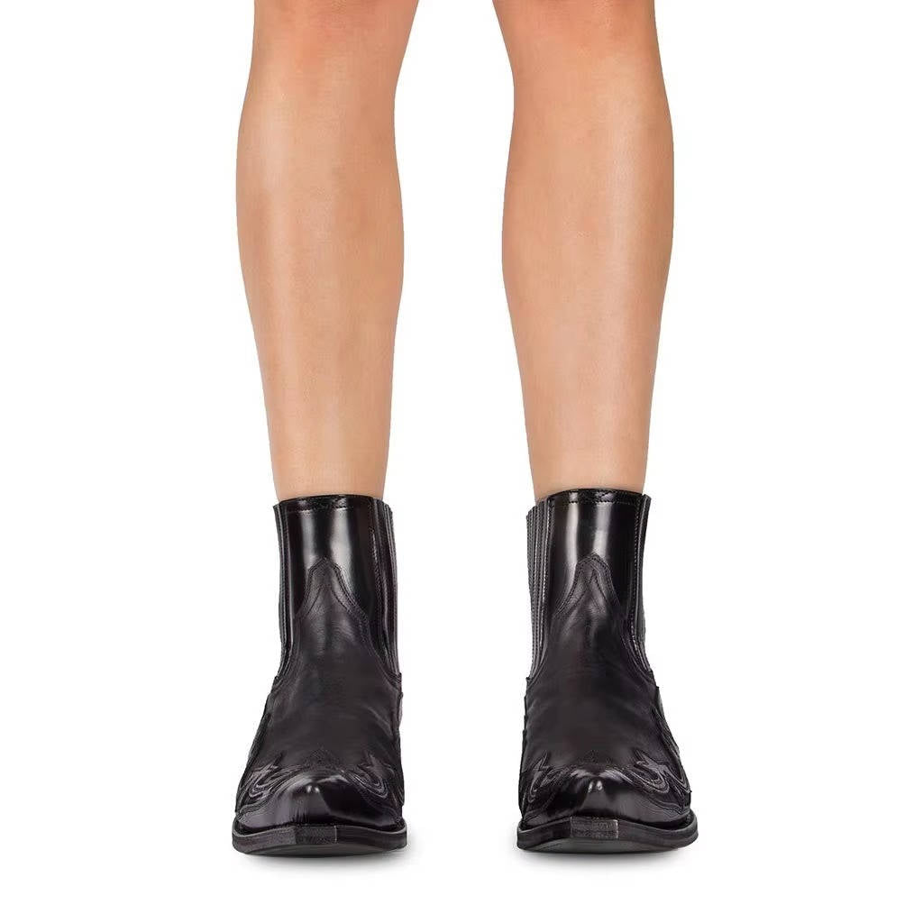 Women's Classic Cowgirl Ankle Boots – Western Booties for Jeans and Dresses