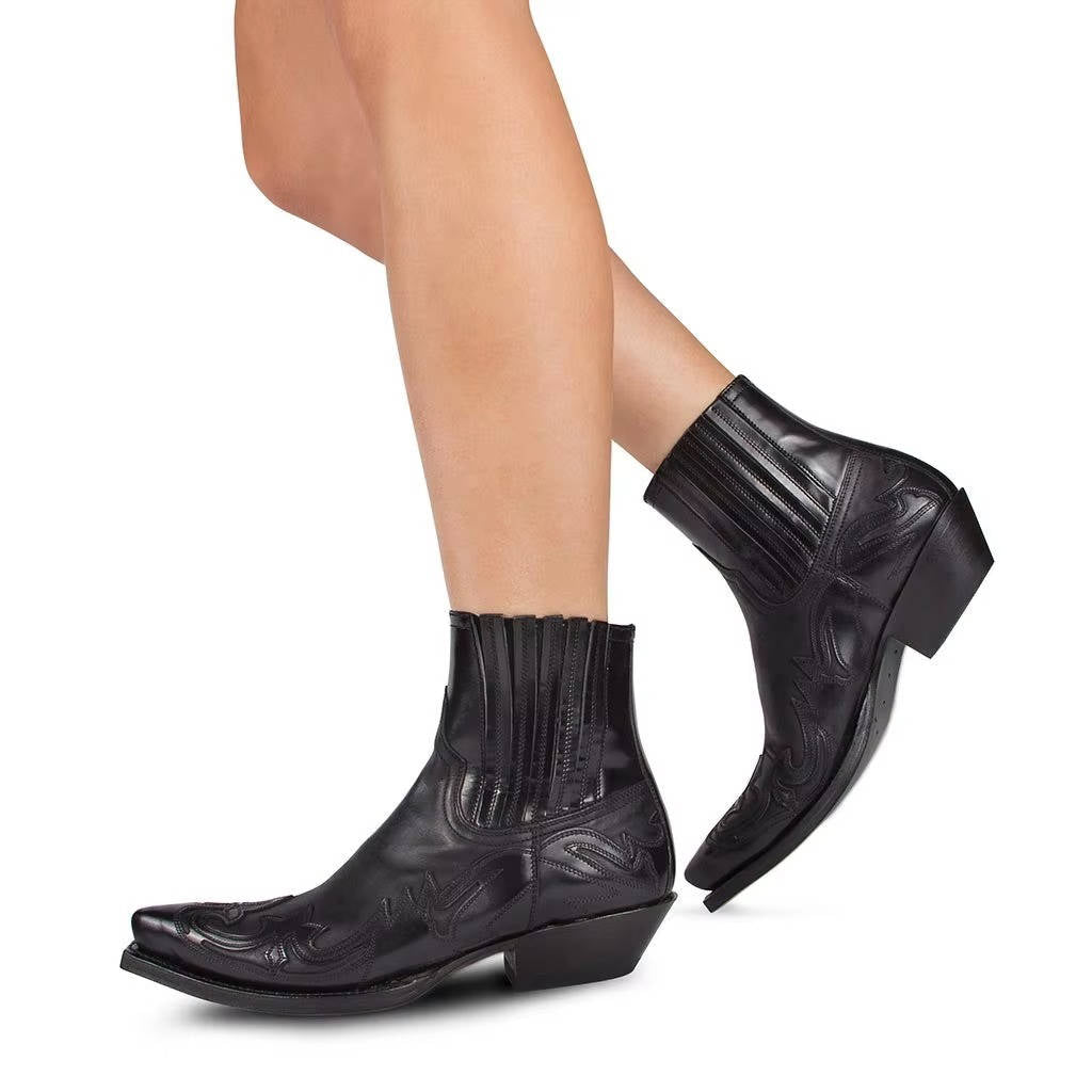 Women's Classic Cowgirl Ankle Boots – Western Booties for Jeans and Dresses