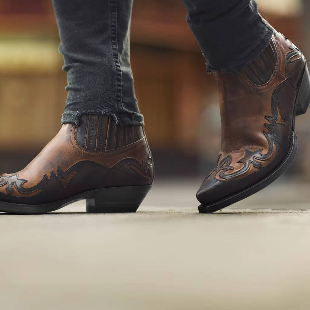 Women's Classic Cowgirl Ankle Boots – Western Booties for Jeans and Dresses