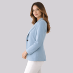 Women's Slim-Fit Notched Lapel Blazer – Button-Front Office Jacket