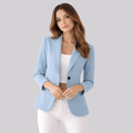Women's Slim-Fit Notched Lapel Blazer – Button-Front Office Jacket