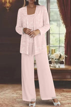 Harriet | Women Sequin Lace Three Piece Wide Leg Trouser Suit