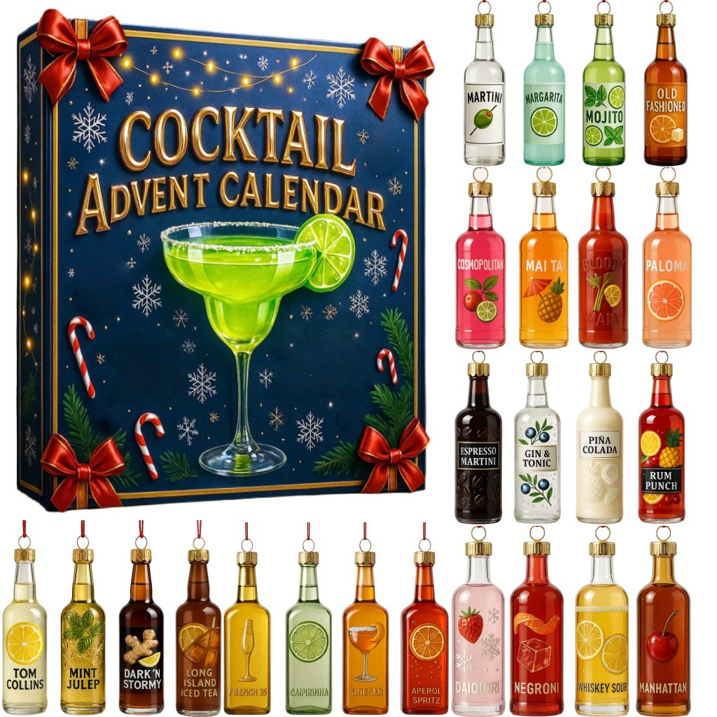 Tessa | 24 Day Cocktail Bottle Ornament Advent Calendar