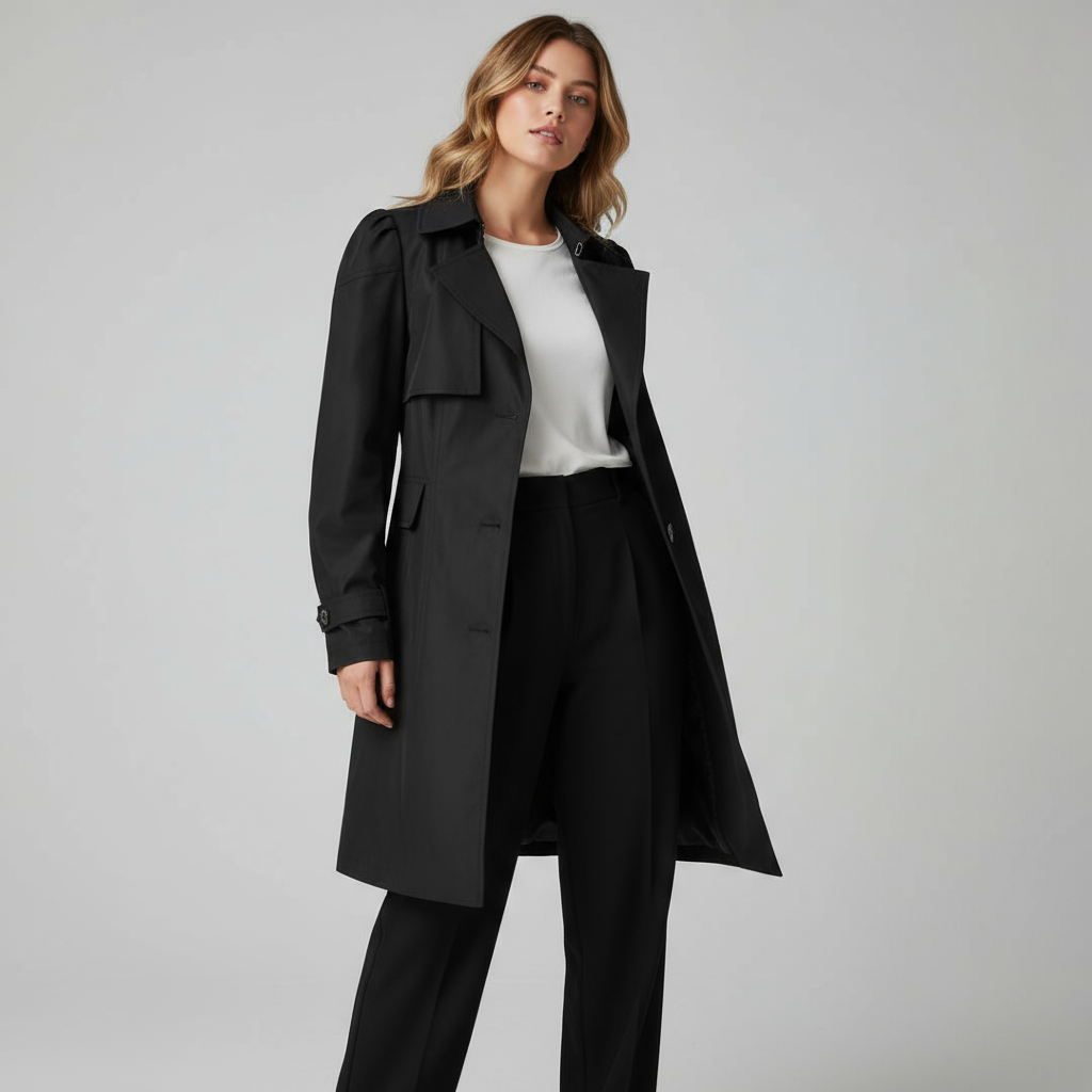 Bernadette Trench Coat – Women's Tailored Fit Classic Lapel Jacket