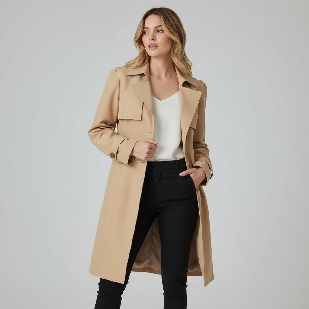 Bernadette Trench Coat – Women's Tailored Fit Classic Lapel Jacket