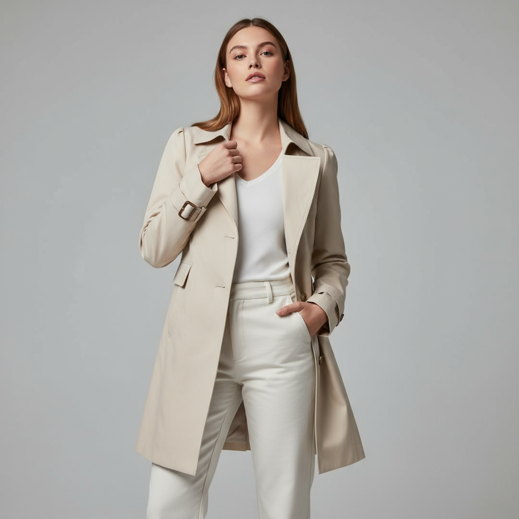 Bernadette Trench Coat – Women's Tailored Fit Classic Lapel Jacket