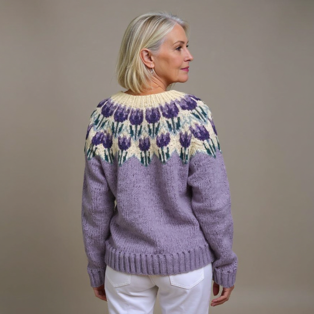 Women's Nordic Pattern Knit Cardigan – Vintage Style Patterned Sweater