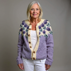 Women's Nordic Pattern Knit Cardigan – Vintage Style Patterned Sweater