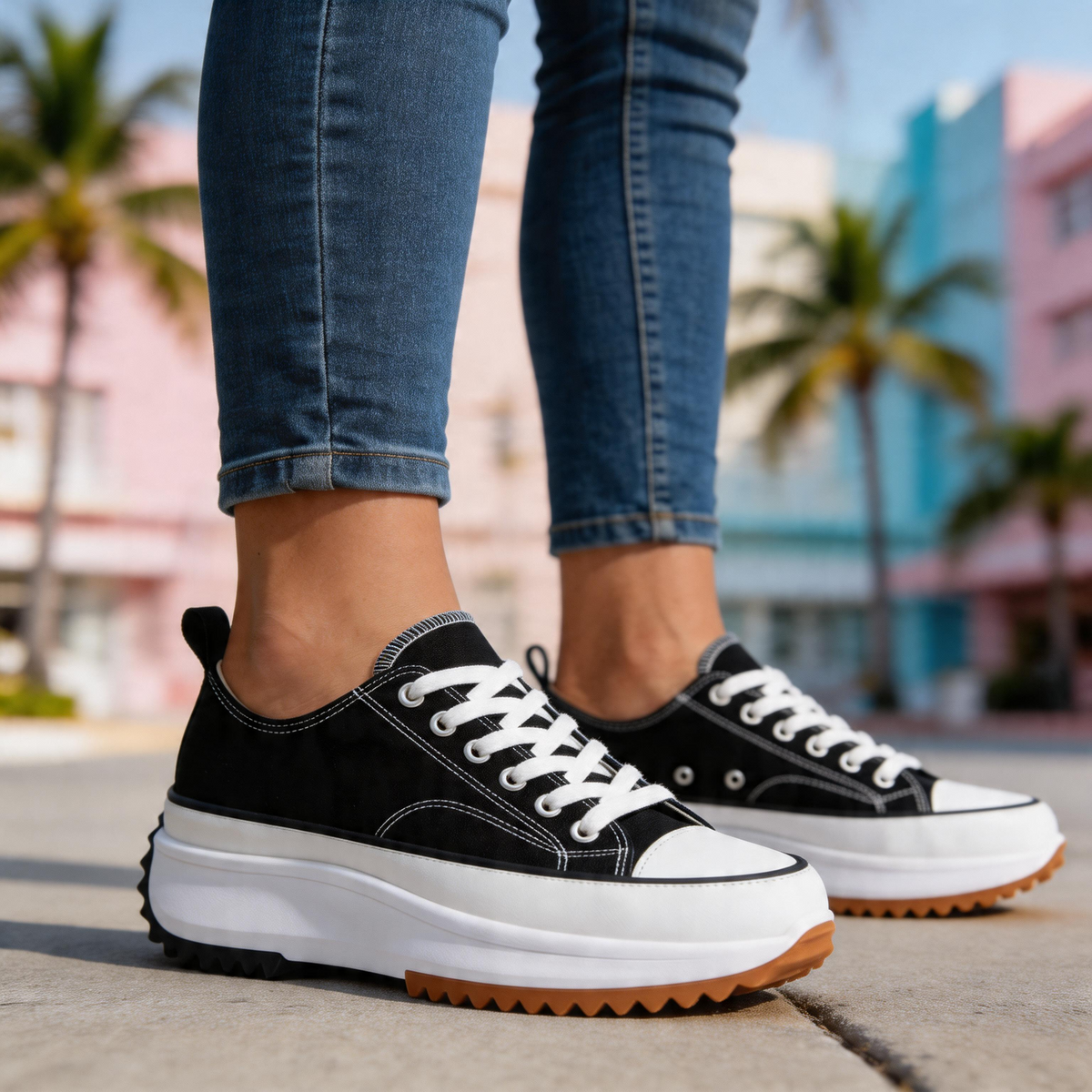 Platform Sneakers Women's - Orthopedic Canvas Walking Shoes