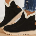 Women's Faux Fur Lined Ankle Boots – Warm Winter Booties with Non-Slip Sole