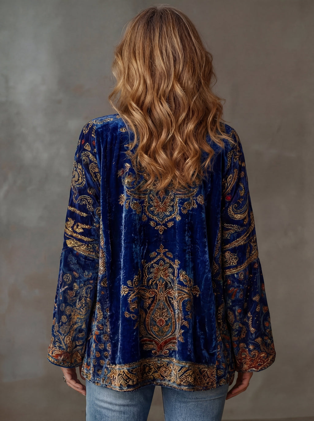 Women's Boho Print Kimono Jacket – Flowing Open Front Layering Cardigan