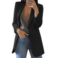 Women's Longline Blazer – Open Front Structured Jacket with Extended Length