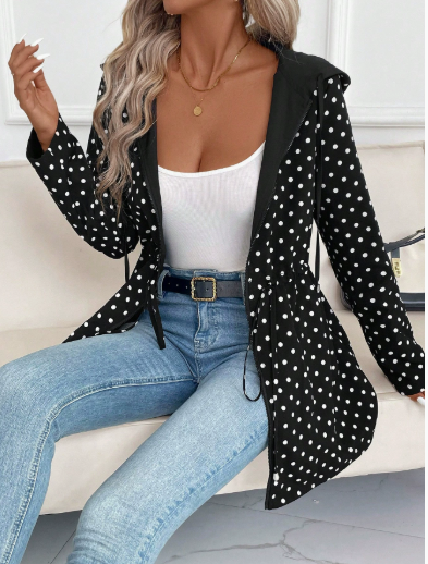 Women's Reversible Coat – Solid and Leopard Print Two-in-One Jacket