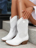 Women's Side-Zip Western Boots – Structured Cowgirl Boots for Everyday Wear