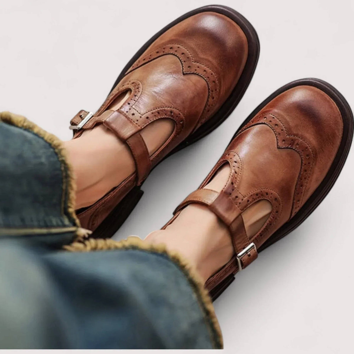 Women's Mary Jane Comfort Shoes – Cushioned Strap Shoes for Walking and Work
