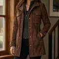 Greer | Women Longline Suede Look Utility Jacket