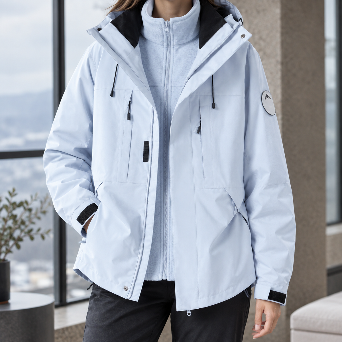 Women's 3-in-1 Hooded Jacket with Removable Liner – Detachable Hood Outdoor Jacket