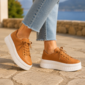 Orthopedic Sneakers – Women's Platform Lace-Up Walking Shoes with Arch Support