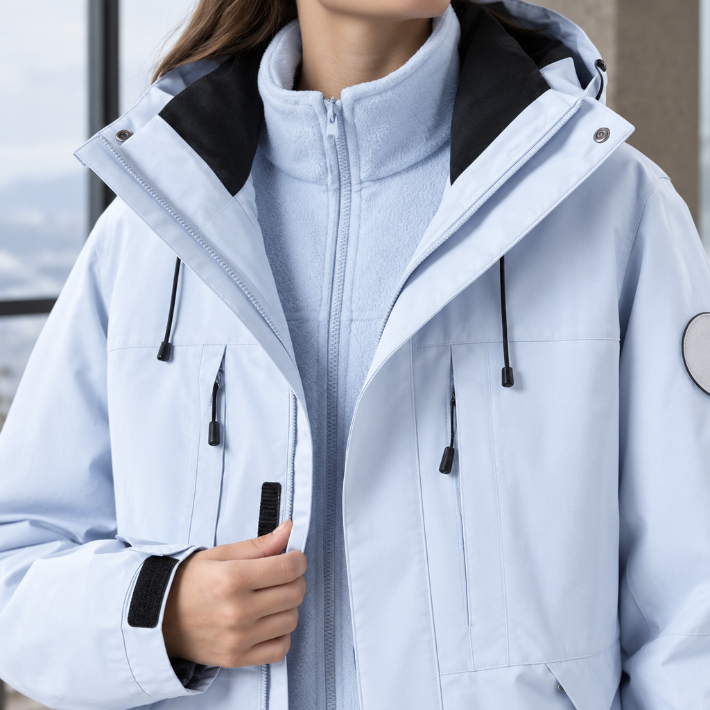 Women's 3-in-1 Hooded Jacket with Removable Liner – Detachable Hood Outdoor Jacket