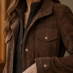 Greer | Women Longline Suede Look Utility Jacket