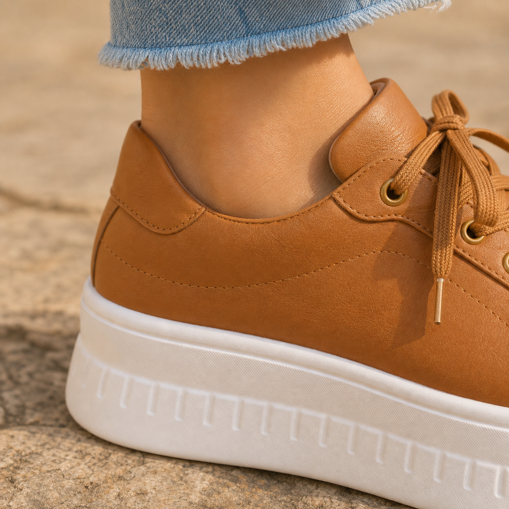 Orthopedic Sneakers – Women's Platform Lace-Up Walking Shoes with Arch Support