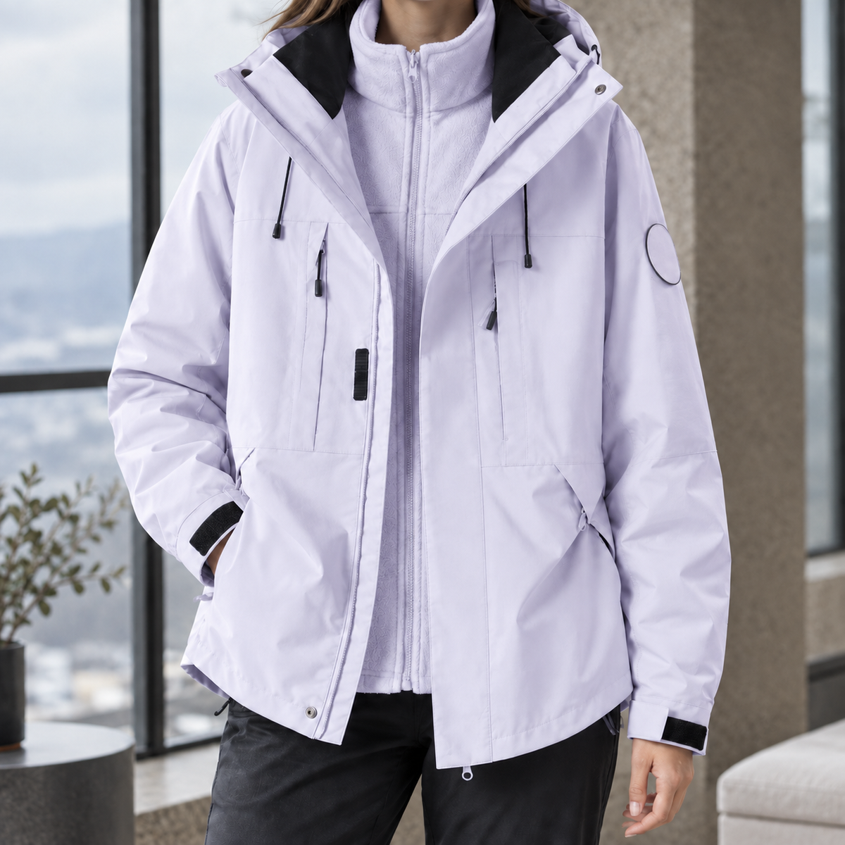 Women's 3-in-1 Hooded Jacket with Removable Liner – Detachable Hood Outdoor Jacket