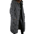 Women's Long Hooded Cable-Knit Cardigan – Chunky Cozy Knit Sweater Coat