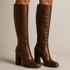 Joan | Women Knee High Stacked Block Heel Boots