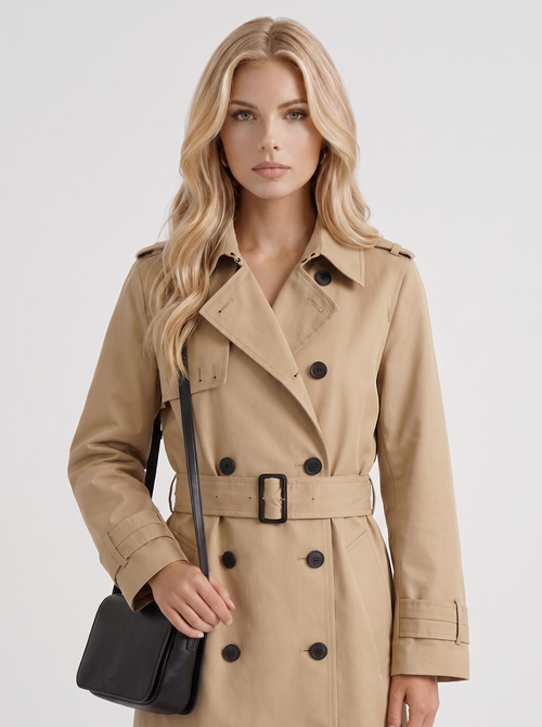Belle Belted Trench Coat - Beige