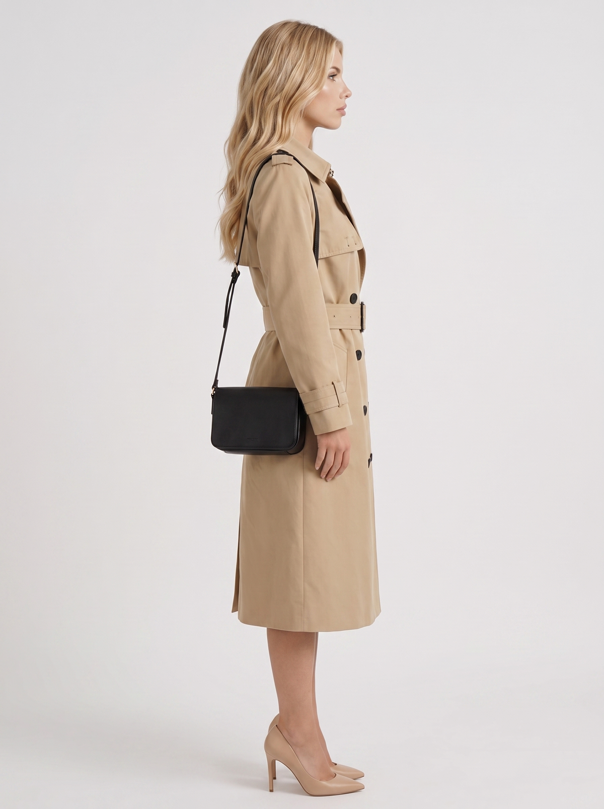 Belle Belted Trench Coat - Beige