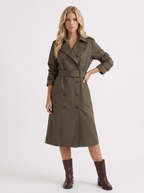 Emma Belted Coat - Dark Green