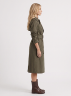 Emma Belted Coat - Dark Green