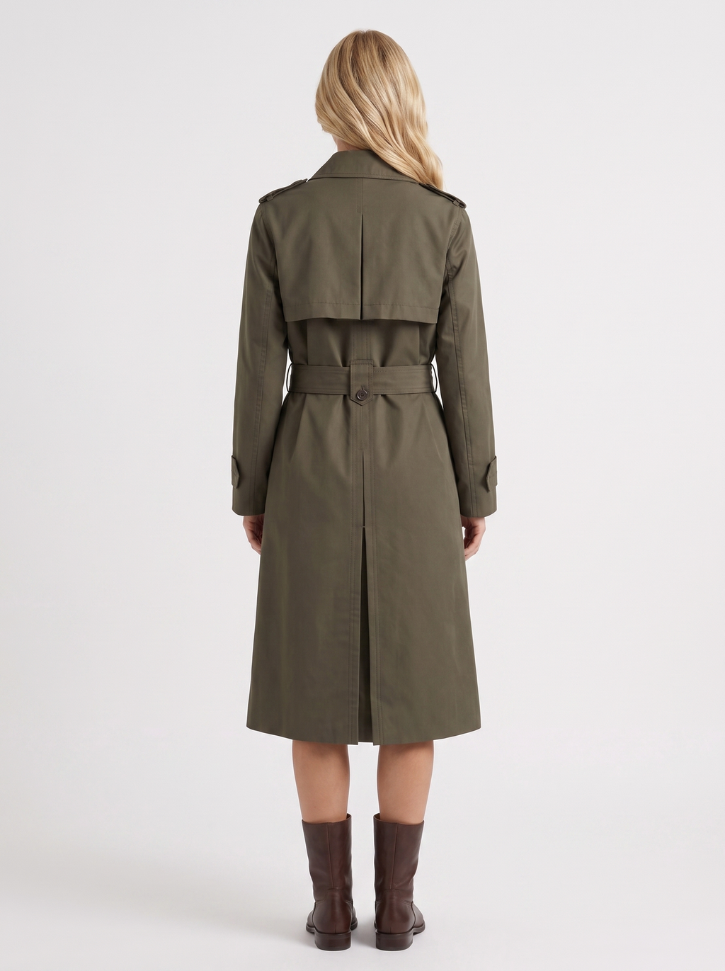 Emma Belted Coat - Dark Green