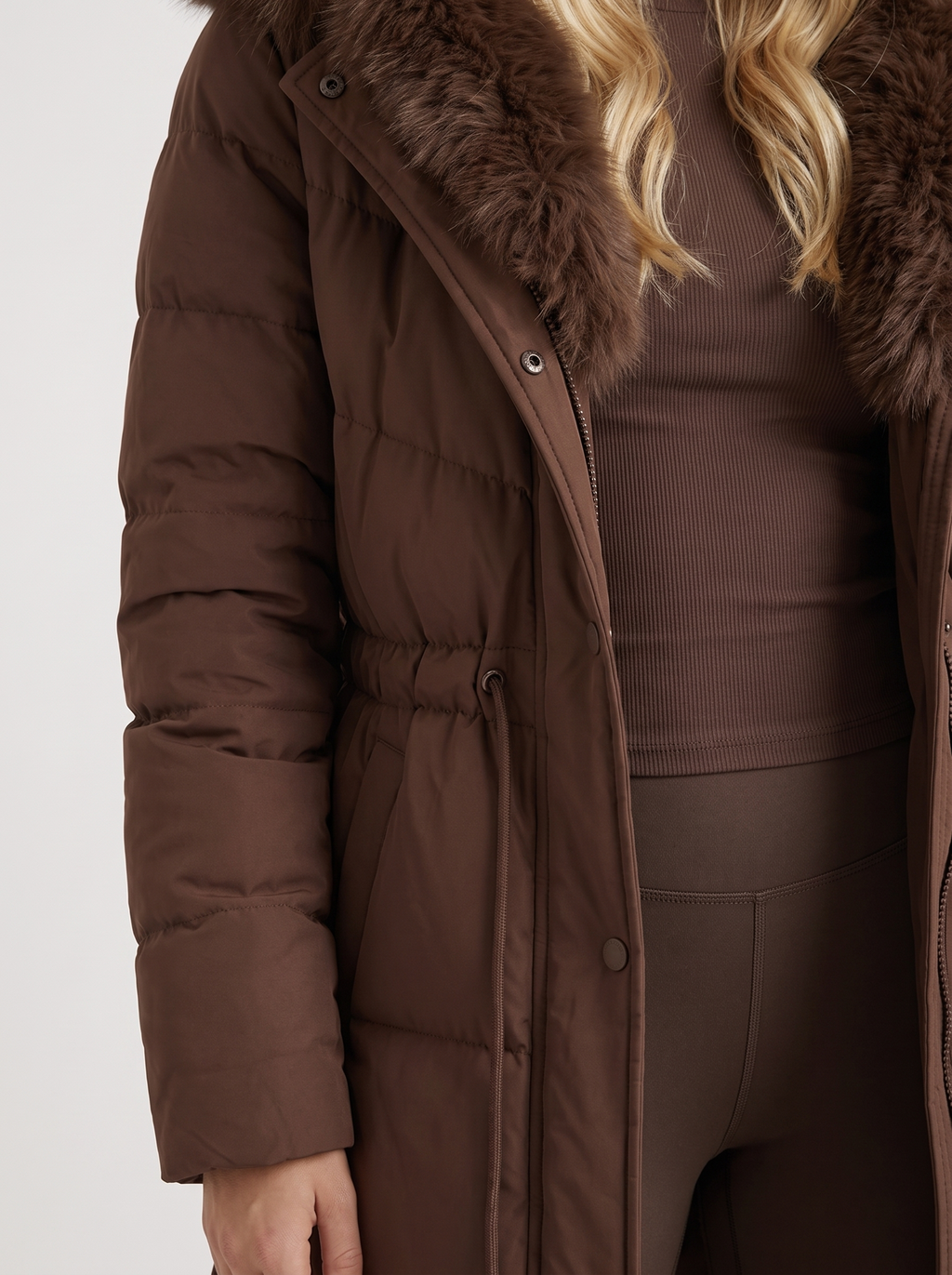 Olivia Puffer Coat - Brown