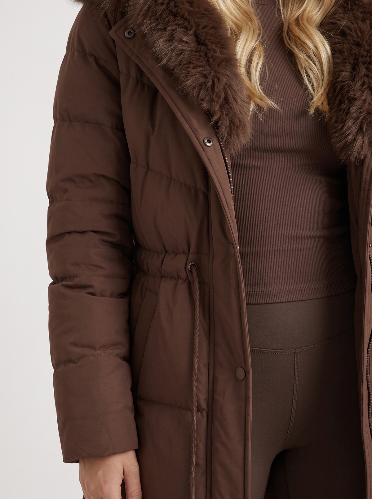 Olivia Puffer Coat - Brown