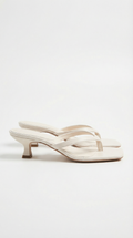 Hana Strappy Kitten Heel Mule Sandals - Beige